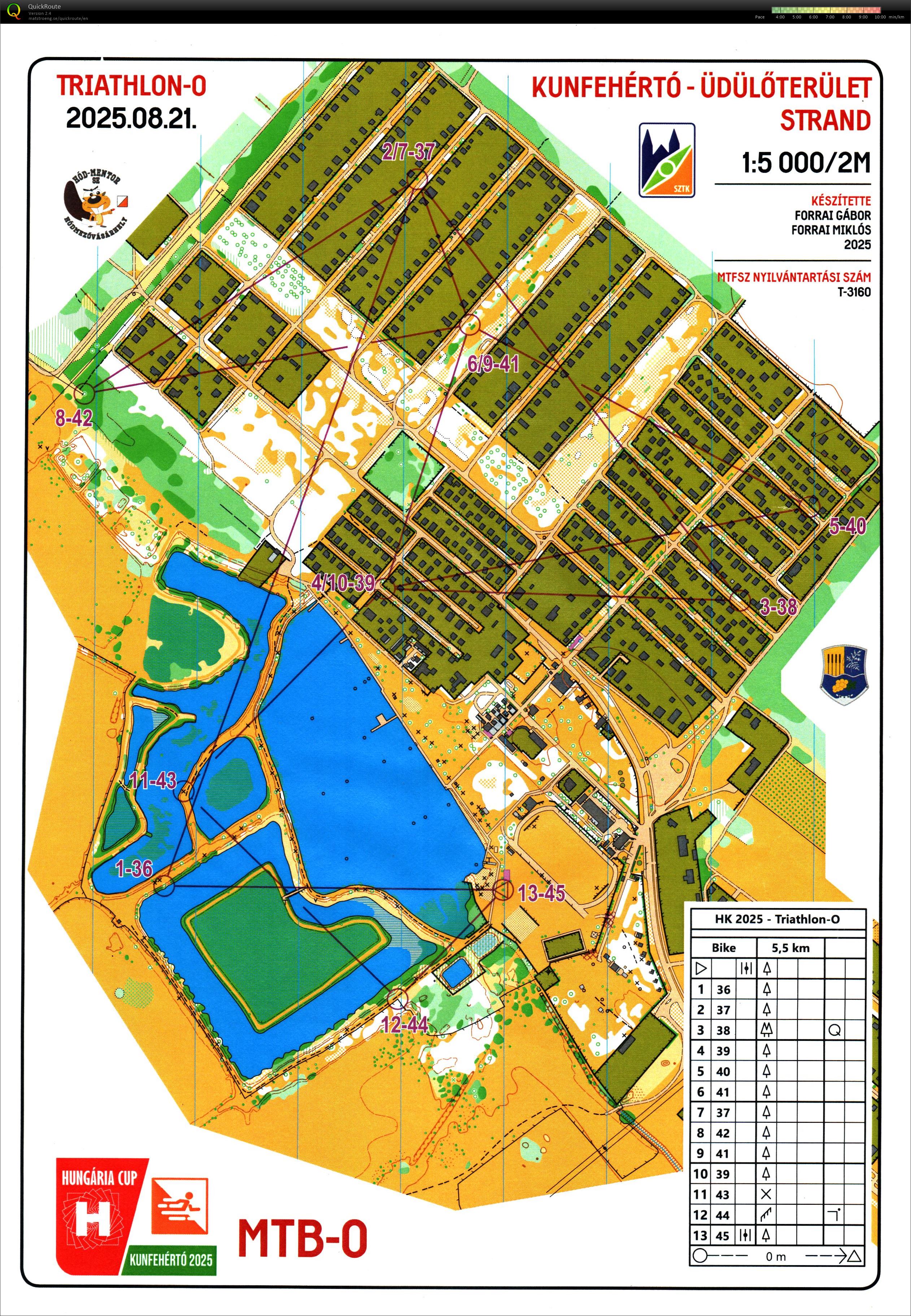 Hungária Kupa Tájékozódási triatlon - kerékpár (21/08/2025)